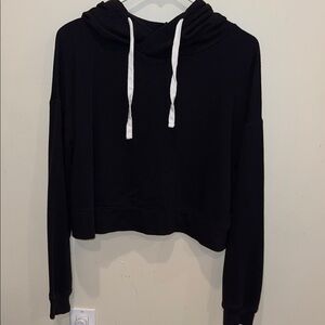 Black Hoodie Crop Top